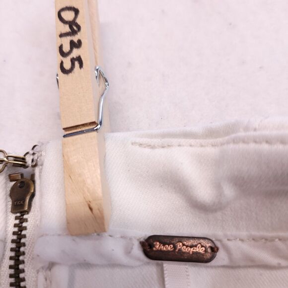 People Tree Zip Up Casual Light Wash Skirt Womens Size 2 White - Picture 2 of 7